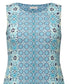 Vestido feminino Charter Club médio com bainha elástica estampada azul tamanho médio