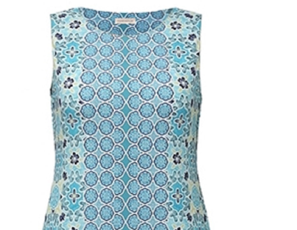 Vestido feminino Charter Club médio com bainha elástica estampada azul tamanho médio