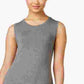 Vestido feminino estilo &amp; Company cinza mesclado sem mangas com decote joia acima do joelho e ajuste evasê tamanho pequeno pequeno