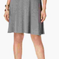Vestido feminino estilo &amp; Company cinza mesclado sem mangas com decote joia acima do joelho e ajuste evasê tamanho pequeno pequeno