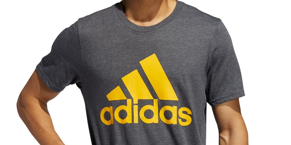 Camiseta Adidas Masculina Logo Cinza Tamanho P