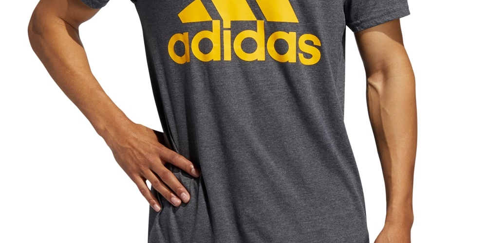 Camiseta Adidas Masculina Logo Cinza Tamanho P