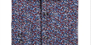 Camisa social masculina Bar III de algodão floral, cor bordô, vários tamanhos, tamanho G