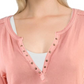 Top Henley Militar Feminino We The Free Algodão Misto com Tachas Rosa Tamanho Médio