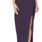 Vestido feminino Adrianna Papell com babados e um ombro só, roxo, tamanho 18