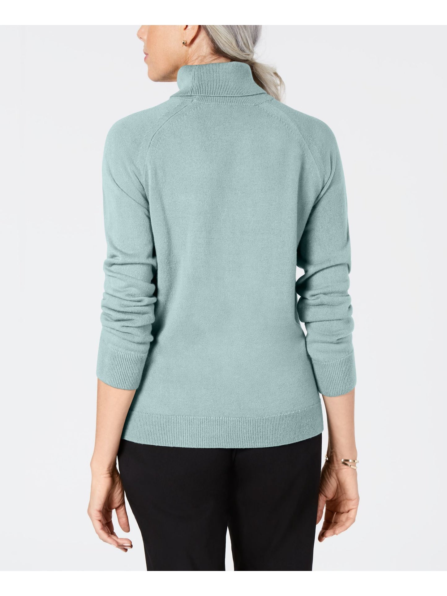 Karen Scott Suéter Feminino Manga Longa Gola Alta Azul Tamanho X-G