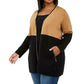 Cardigan feminino Charter Club Plus Milano bicolor marrom tamanho 0X