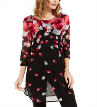 Túnica feminina Alfani estampada com manga 3/4 rosa tamanho pequeno G