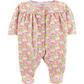 Macacão de algodão com estampa floral Carter's Baby Girl, rosa, vários tamanhos, 9MOS