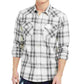 Camisa social masculina Sun + Stone com gola branca estampada, tamanho pequeno