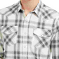 Camisa social masculina Sun + Stone com gola branca estampada, tamanho pequeno