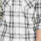 Camisa social masculina Sun + Stone com gola branca estampada, tamanho pequeno
