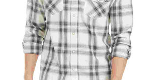 Camisa social masculina Sun + Stone com gola branca estampada, tamanho pequeno