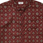 Camisa social masculina Billabong Sundays com estampa de manga curta e botões, vermelha, tamanho X-G