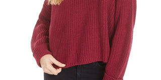 Suéter feminino French Connection Millie Mozart com decote em V canelado, marrom, roxo, tamanho X-S