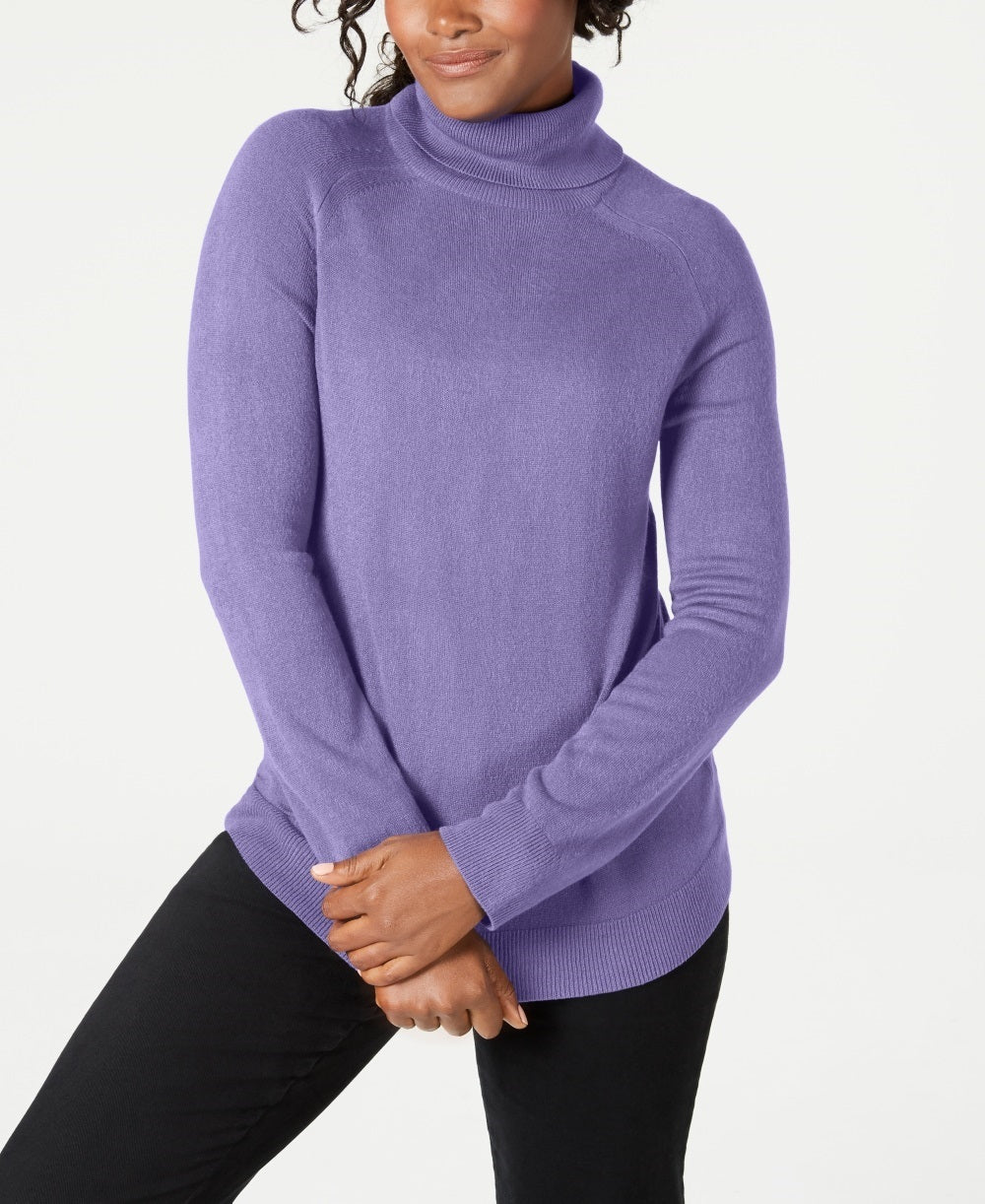 Karen Scott Suéter Feminino Luxsoft Gola Alta Roxo Tamanho Pequeno