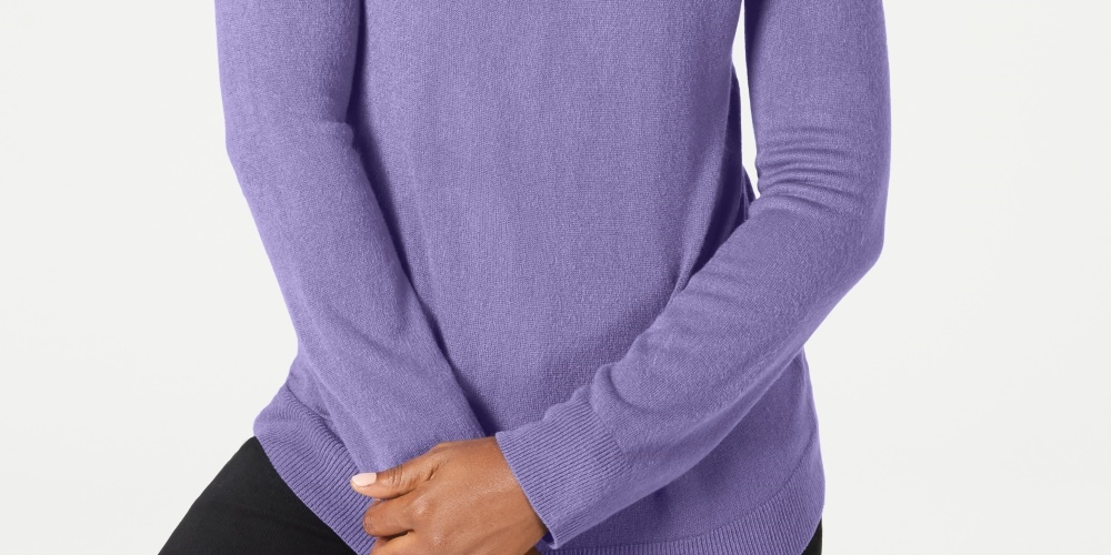 Karen Scott Suéter Feminino Luxsoft Gola Alta Roxo Tamanho Pequeno