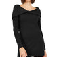 Suéter túnica de cashmere com gola canoa feminino INC International Concepts, preto, tamanho extragrande