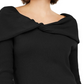 Suéter túnica de cashmere com gola canoa feminino INC International Concepts, preto, tamanho extragrande