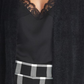 Cardigan feminino Amara com camadas de pele sintética, preto, tamanho XS, da Rachel Roy