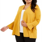 Cardigan feminino Alfani com manga amarrada e tamanho 0X, mostarda