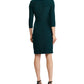 Vestido de coquetel Ralph Lauren feminino, manga 3/4, gola alta, acima do joelho, verde, tamanho 16, pequeno