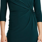 Vestido de coquetel Ralph Lauren feminino, manga 3/4, gola alta, acima do joelho, verde, tamanho 16, pequeno