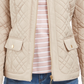Jaqueta feminina acolchoada com gola mandarim Charter Club, bege, tamanho XX-G