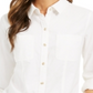 Camisa feminina de veludo cotelê de algodão com botões Charter Club, branca, tamanho pequeno GG