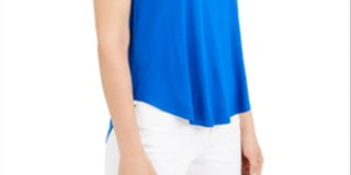 Camiseta feminina Alfani com acabamento em cetim, comprimento alto e baixo, tamanho 2XL