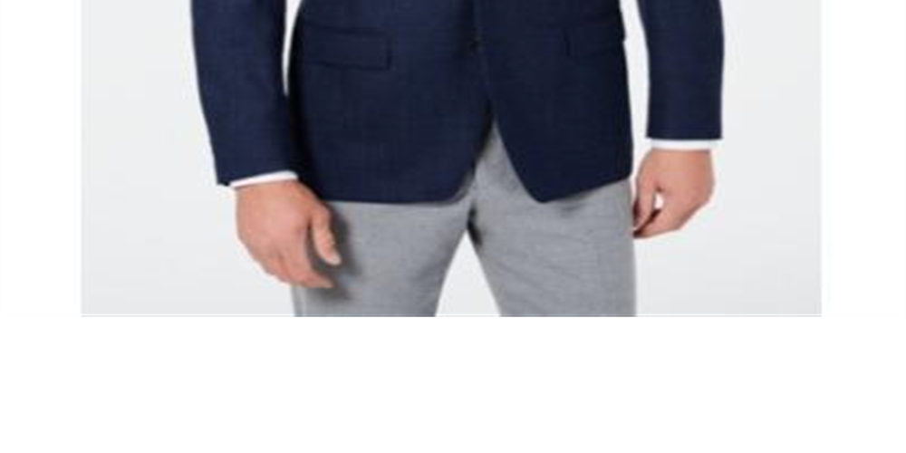 Lauren Ralph Lauren Masculino Classic-Fit UltraFlex Stretch Azul Marinho Xadrez Windowpane Sport Coat Azul Marinho Tamanho 46