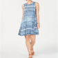 Vestido rodado estampado feminino Style &amp; Co, azul, tamanho pequeno P