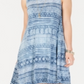 Vestido rodado estampado feminino Style &amp; Co, azul, tamanho pequeno P