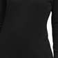 Suéter feminino JM Collection com punho de botão e decote em V, preto, tamanho X-S