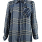 Camisa xadrez feminina Style &amp; Co, azul brilhante, tamanho pequeno M
