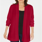 Karen Scott Cardigan Feminino Frente Aberta Vermelho Tamanho Pequeno P/M