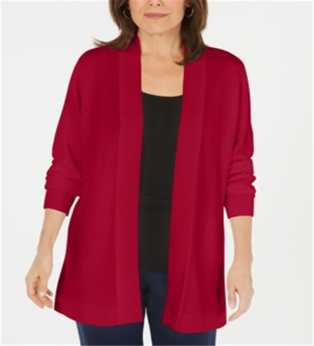 Karen Scott Cardigan Feminino Frente Aberta Vermelho Tamanho Pequeno P/M