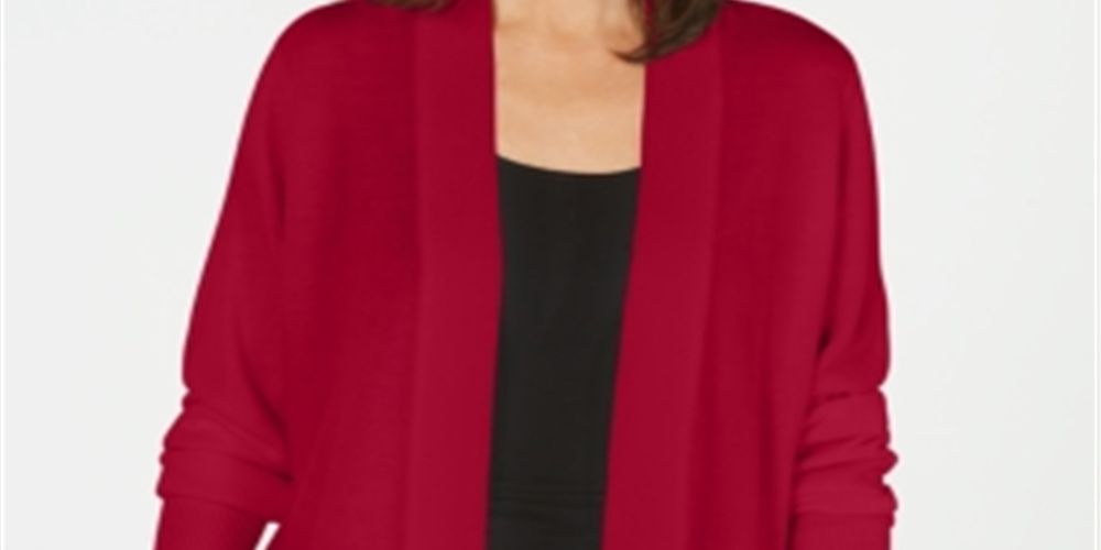 Karen Scott Cardigan Feminino Frente Aberta Vermelho Tamanho Pequeno P/M
