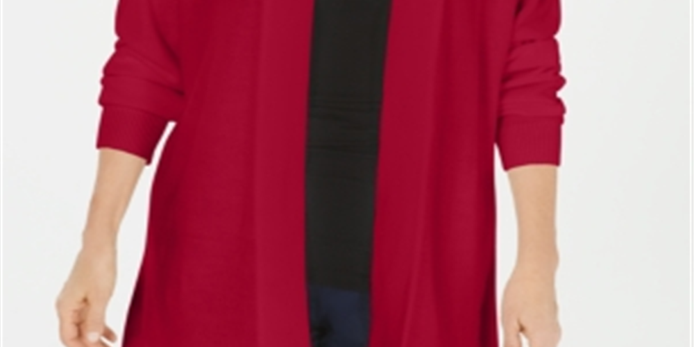 Karen Scott Cardigan Feminino Frente Aberta Vermelho Tamanho Pequeno P/M