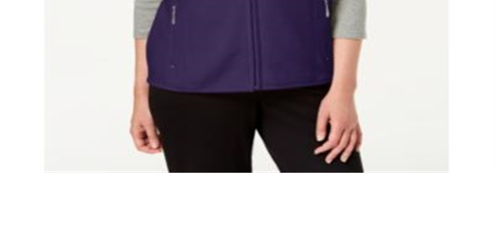 Colete esportivo feminino Karen Scott com zíper Zeroproof Fleece Roxo Tamanho X-G