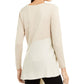 Blusa feminina Alfani de manga comprida com decote canoa, marrom, tamanho pequeno e pequeno