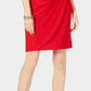 Vestido de coquetel feminino INC International Concepts com manga curta e envoltório falso, vermelho, tamanho médio