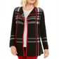 Cardigan feminino Charter Club com frente aberta, preto, tamanho pequeno e grande