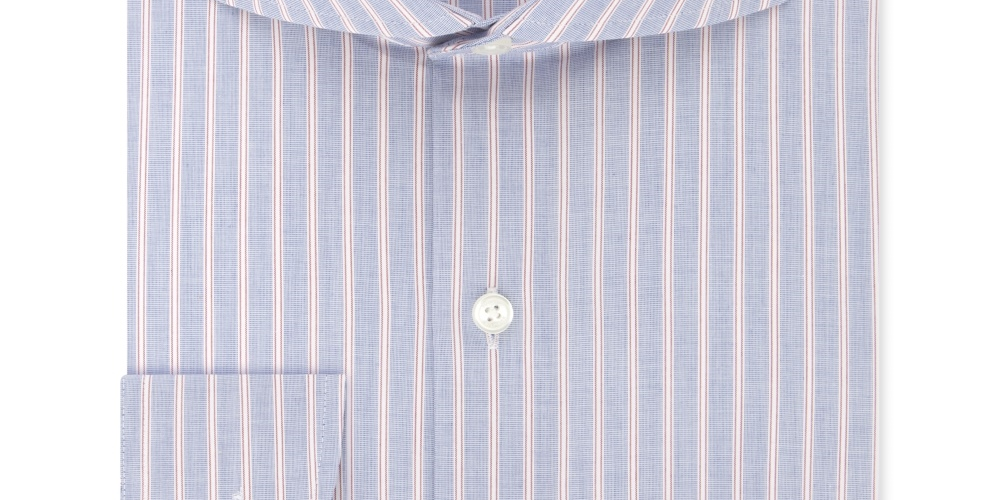Camisa social listrada Tommy Hilfiger Classic Regular Fit, sem passar a ferro, Thflex Stretch, vermelha, tamanho 15x32x33