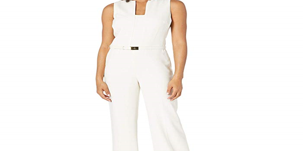 Macacão Ralph Lauren Feminino Crepe com Cinto Bege Tamanho 4