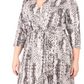 Vestido envelope falso com estampa animal plus size feminino NY Collection, preto, tamanho 2X
