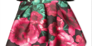 Speechless Big Girl's 2 Pc Faux Fur Vest & Floral Print Bubble Dress Red Size 16