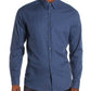 Camisa masculina Theory Irving Bridge Regular Fit Woven Button Down Azul Tamanho Médio