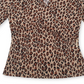 Blusa feminina Charter Club com manga 3/4 cruzada e decote em V, marrom, tamanho grande