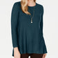 Suéter plissado alto e baixo feminino Style &amp; Co, verde, tamanho pequeno M